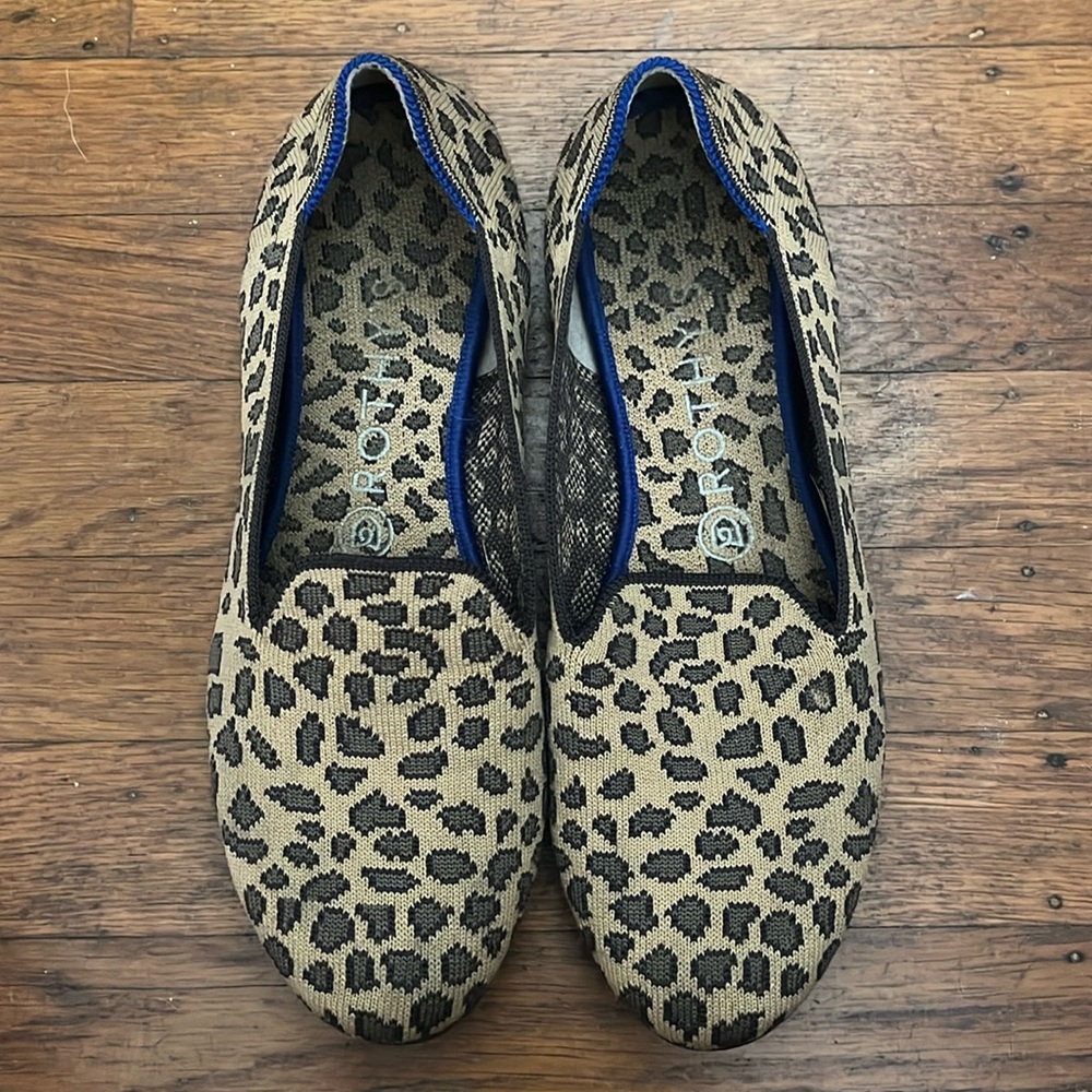 Rothy’s women’s loafers. Leopard print. Size 8.5